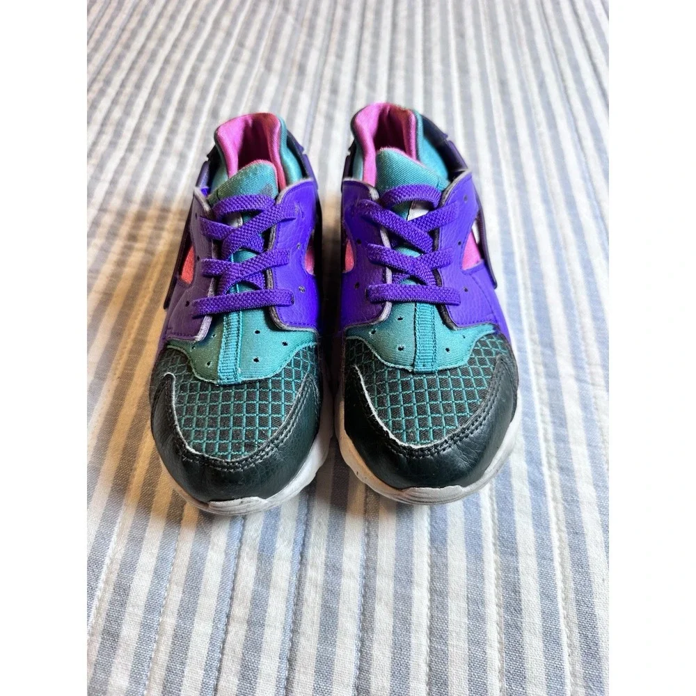 Nike Air Huarache Run GS Sneakers Purple Teal Pink Kids Size 10C‎ 318429-300